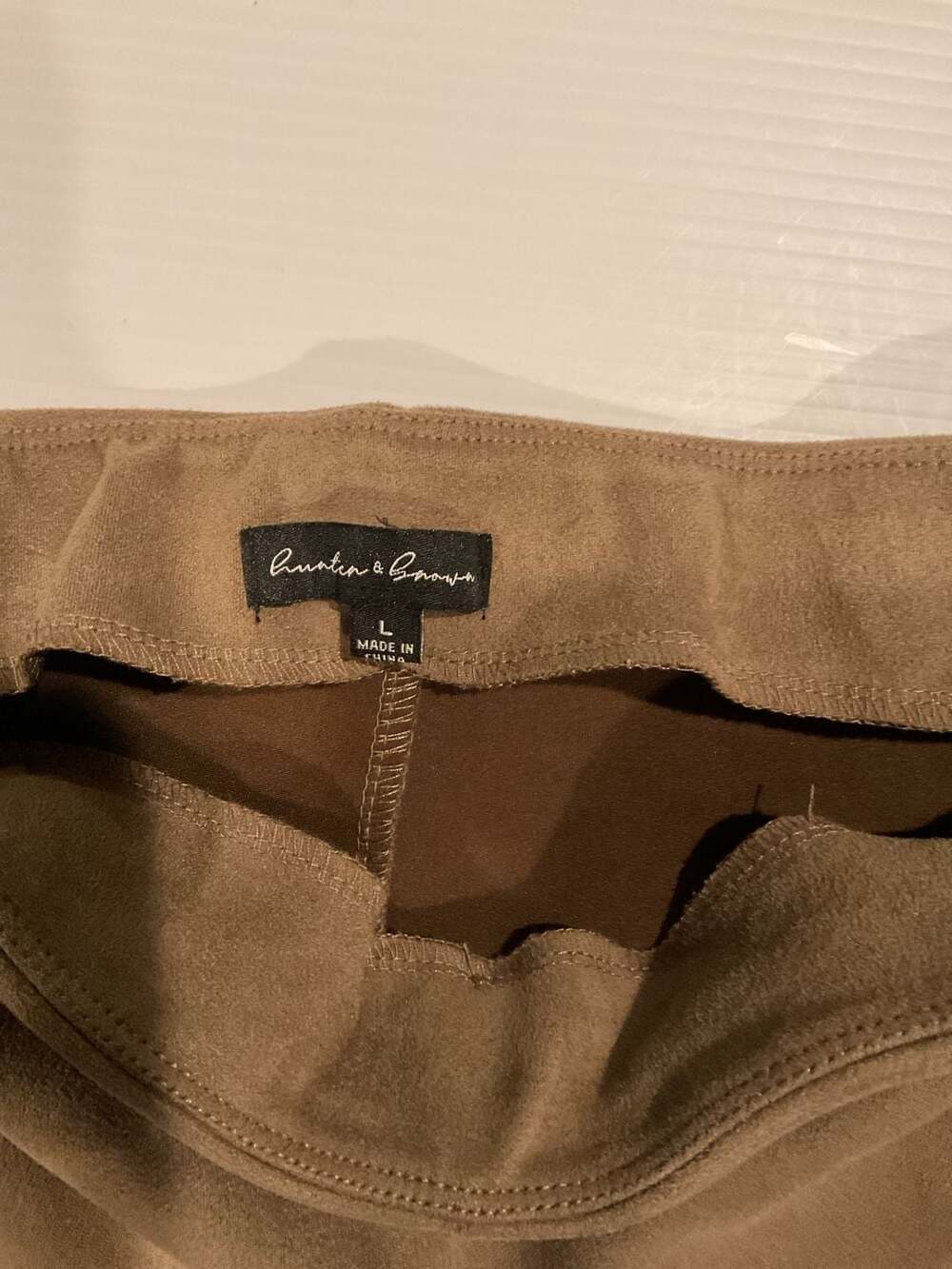 Hunter & Brown Tan Faux Suede Leggings Size L